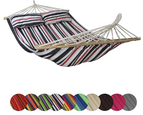 BB Sport Hamaca Colgante Doble Dos Personas 240 x 150 cm Carga 300 kg Jardin Terazza, Color:Sylt