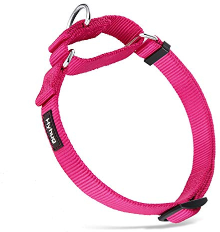 Medium hundhalsband för hundar och flickor anti-flykt slitstark Martingale - Walking Training Daglig användning (Medium M, Rose Red)