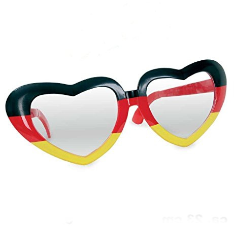 KarnevalsTeufel.de Riesenbrille Fan, Herzbrille, Deutschland, Fanartikel, Spassartikel