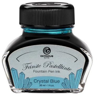 Octopus Fountain pen ink Pastel Blue Crystal Blue 30ml, Calligraphy ink, Writing ink
