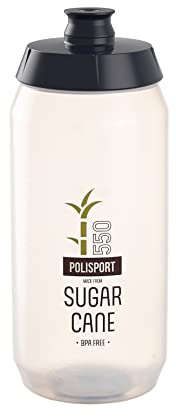POLISPORT 8645600196 - Bidón Sugar Cane R550 de Ciclismo de 550ml Botella de Agua para Ciclistas Bicicleta Sin BPA en Color Transparente