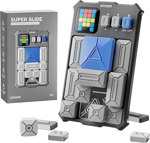 GiiKER Super Slide Puzzle-Spiele, Originales Denkspiel mit über 500 Herausforderungen, Spielzeug für Kinder und Teenager, Reisespiele, Geburtstagsgeschenke, Aktivitäten für Roadtrips (Moon Grey)