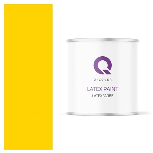Q-COVER Vernice in lattice, 2 l, colore giallo sole, per interni, classe 3, colore opaco, resistente all'abrasione, elevata opacità