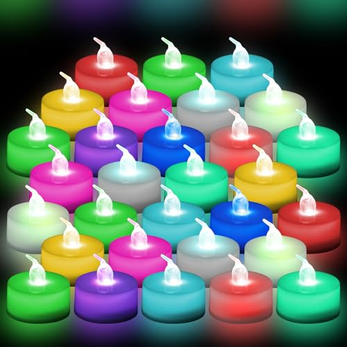 48 Pezzi Candele A Led Senza Fiamma, Candele Led Che Cambiano Colore, Lumini A Led, Candele Senza Fiamma Realistiche E Luminose, Funzionamento A Batteria, Per Decorazione Di Casa, Halloween, Natale