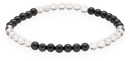 Lebensquelle Plus Mini Kugelarmband | 4-5mm | Hochwertiges Edelsteinarmband (Bergkristall+Turmalin/Schörl)