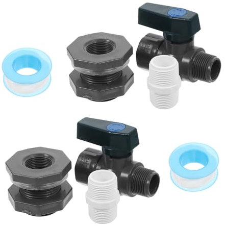 BESPORTBLE 2satz Regentonnen-Wasserhahn-Set PVC-gartenumlenker-Set Regentonnenverbindung Verbinden Gartenschlauch Abgesperrt Regentonnen-zapfensatz Zusammenklappbare Regentonne Grey Plastik