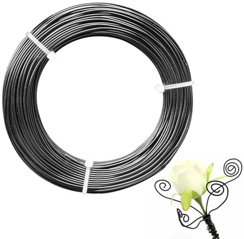 Basteldraht Schwarz, Basteldraht Schmuckdraht Aluminiumdraht Bindedraht Modellierdraht zum Basteln Schmuckherstellung Gartenarbeit(1mm x 50m)