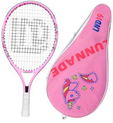Oshhni Raqueta de Tenis para niños Raqueta de Tenis para Principiantes Equipo de Entrenamiento de Tenis para niños y niñas con Bolsa de Transporte para, Rosa