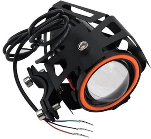 WUPEDI Klaxon de Phare Avant for Scooter électrique U7, for Moto Kugoo Kukirin Citycoco ATV, Accessoire Universel Éclairage LED pour Trottinette(Black U7 Headlight Horn)