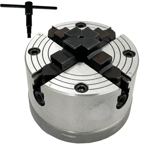 MachEl 5 (125 mm) 4-Jaw Independent Lathe Chuck with Cast Iron Backplate | 1-1/2” x 8 TPI Thread Mount | Suitable for Boxford Lathe