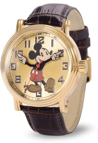 Disney Analoge Herrenuhr mit japanischem Quarz mit Lederband NEWDS001215
