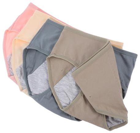 GALPADA 4piezas Ropa Interior Menstrual Femenina Hipster Antifugas Bragas Menstruales Período Protección contra Fugas Flujo Abundante De Algodón Cómoda para Mujeres