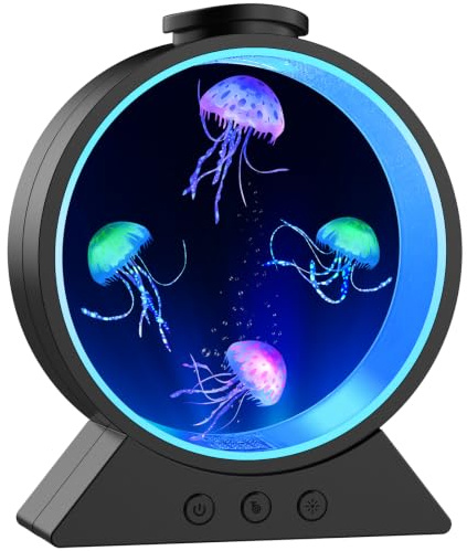 Jellyfish Lamp for Sleep Anxiety Calming Night Light for Bedroom(Black)