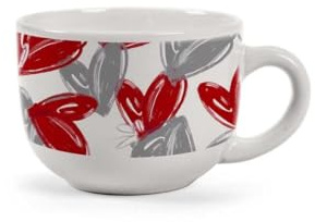 GICOS SRL Tazza Tazzone Latte Jumbo in Porcellana Love Me 460 ml