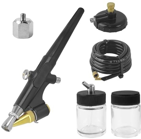 Durlo Airbrush-set, airbrush med luftintagsadapter och lufttrycksbrytare, 15-50 PSI färgspray mini, för modellbygge, smink, billackering