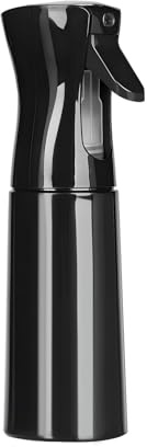 Byitin Spray Bottles 200ml, Continuous Ultra Fine Mist Empty Spray Bottle, Refillable Hair & Plant Water Sprayer for Salon Pets, Face, Cleaning, Black
