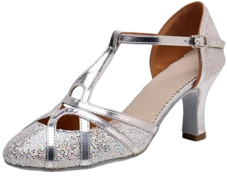 M&Catree Kvinnor Latin Dans Skor Stängd Toe Danssko Standard Hall Danssko Elegant Salsa Träning Sandaler