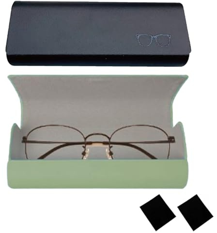 Custodia rigida per occhiali, 2 pezzi, custodia per occhiali da sole, con panno per la pulizia degli occhiali, in pelle PU, con chiusura magnetica, custodia universale per occhiali da sole, occhiali