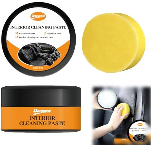 Generisch Pulitore per interni auto, 160 g, pasta multiuso per la pulizia dell'auto, detergente per pelle, plastica, tessuto, crema detergente nutriente per la cura dell'auto (1 pezzo)