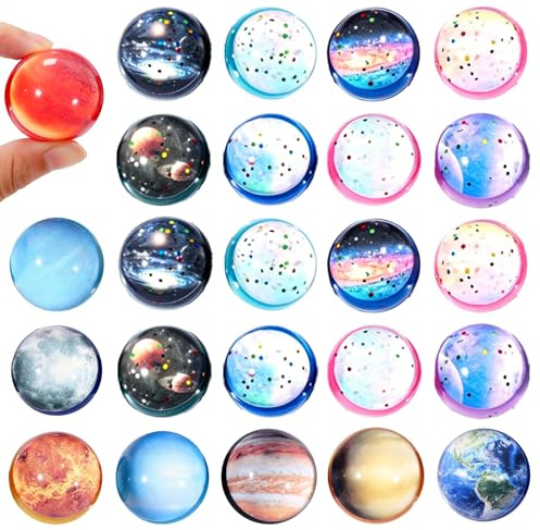 POPOYU 24 Pcs Bouncy Balls for Kids Party Bags,32mm Bouncing Ball,Small Bouncing Balls,Party Bag Fillers for Kids,Small Rubber Ball for Birthday Gifts,School Prizes,Perfect for Stocking Fillers