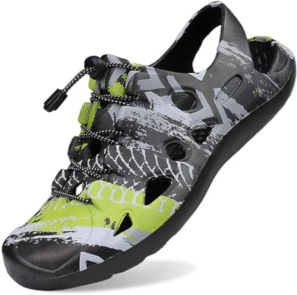 Chaussures aquatiques fermées antidérapantes Homme Femme,Sandale de plage trouée séchage rapide,natation randonnée rivière camping sports nautiques outdoor(Multicolour1,44)