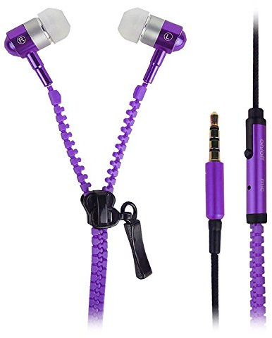 Seluxion - Ecouteurs Filaire Zip Kit Mains Libres Couleur Violet pour Samsung Galaxy S7, Galaxy S7 Edge, Galaxy S6, Galaxy S5, Galaxy A5
