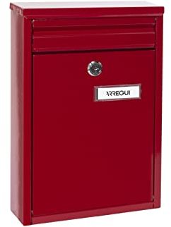 ARREGUI Zaguán E5756 Briefkasten oder Durchwurfbriefkasten aus verzinktem Stahl, Größe S (DIN A5), Rot, 32 x 22 x 8 cm, Größe S (DIN A5) - 32 x 22 x 8 cm