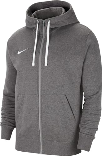 Nike Herren M Nk Flc Park20 Fz Hoodie Sweatshirt, Charcoal Heathr/White/White, M EU