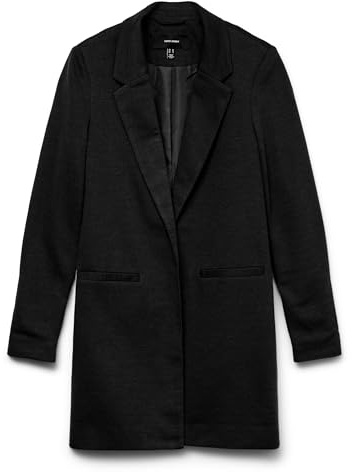 Vero Moda Vmverina Ls Long Blazer, Blazer Donna, Nero, 38