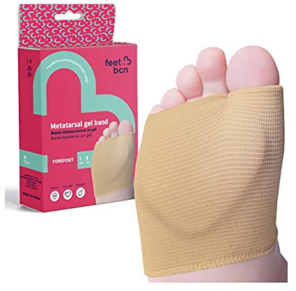 feet bcn 2 Cuscinetti Metatarsali In Silicone | Alleviano Il Dolore E Proteggono L'Area Del Piede | Anti-Traspiranti | Aumentano Il Comfort E Prevengono La Formazione Di Calli | Taglia S: EU 36-40.