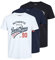 Jack & Jones Herren Jjethan Tee Crew Neck 3pk Mp Noos T Shirt, Schwarz, L EU