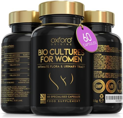 Advanced Probiotics for Women | Made in The UK | Scientifically Formulated Vaginal Probiotics | Cranberry Extract UTI Supplements for Intimate Flora Support | 100 Billion CFU/g | 60 Capsules