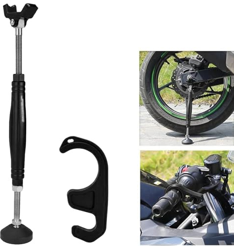 JFG RACING Motorcycle Rear and Front Wheel Stand Lift Trail Stand Easy And Portable - the Sixth Generation - Black