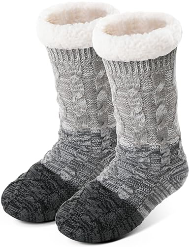 Anlisim Women Slipper Socks, Non Slip Fluffy Thick Warm Cabin Grips Socks