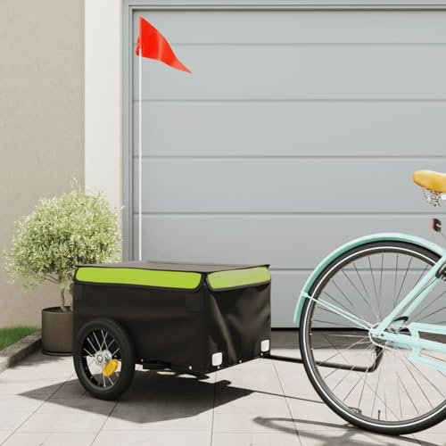 ShGaxin Cykel Last Trailer Järn Svart och Grön 30 kg, Hundcykel Trailer, Lastcykel Trailer - SPU:94081