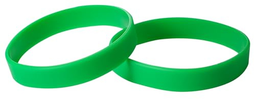 Komonee Plain Dark Green Coloured Silicone Sports Arm Exercise Wristband Bracelets Rubber Wrist Bands Party Accessories For Men Women Boys Girls (Pack of 2)