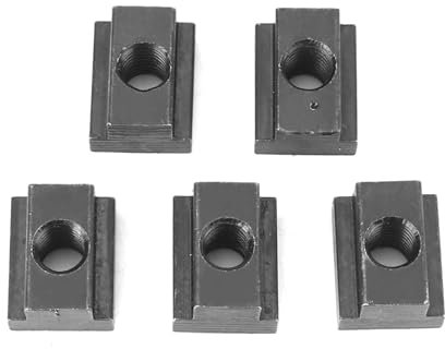 5 Pcs T Slot Nuts Thread,Clamping Table Slot Nut Fasteners,Black Oxide Finish T Slot Nuts Milling Machine Accessories M8 / 10 Threads Fit Into T Slots in Machine Tool Tables (M8)