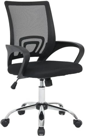 SHIITO | Silla de Oficina | Ergonómica con Ruedas de Nylon con Malla Transpirable en Color Negro | Modelo Aitana - 96 x 48 x 59 cm