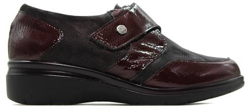 PITILLOS - Blucher,mocasín,Zapato con Tira adesiva,Casual,Piel y Tela,Plantilla Extraible,Deportivo,Sneakers para: Mujer Color: Burdeos Talla:36
