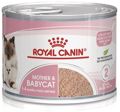 Patè Mother & Babycat, Cibo Umido per Gattini 1-4 Mesi, Mousse Ultra Morbida, Senza Conservanti, 3 Lattine da 195 g