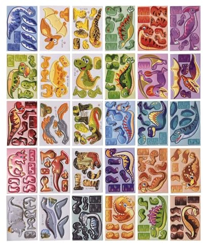 3D 30 Piezas Manualidad Criaturas | papel con dibujos animados Niños varones, aula preescolar, escritorio, recuerdos de
