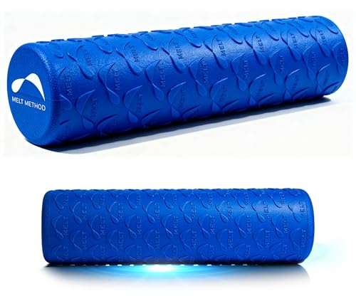 MELT Method 18 Inch Soft Travel Foam Roller w/FasciaTherapy - Low Density Travel Size Foam Roller for Physical Therapy, Muscle Recovery, Back Massage & Pilates - Half The Length of MELT Original
