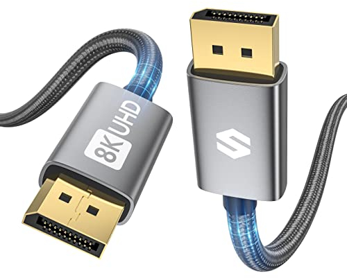 Silkland 8K Displayport Kabel 3M 1.4 [VESA-Zertifiziert], 4K@144Hz, 2K@240Hz/165Hz/144Hz, 8K@60Hz, HBR3 32.4Gbps, HDR, DSC 1.2, HDCP 2.2, G-Sync&FreeSync, DP 1.4 Kabel für Gaming-Monitor, Grafikkarte