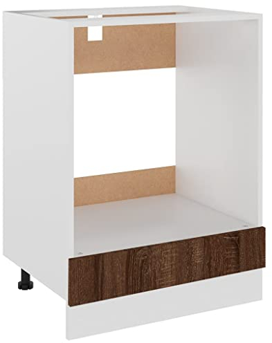 vidaXL Herdumbauschrank Lyon Braun Eichen-Optik 60x46x81,5 cm Holzwerkstoff, Küchenschrank, Gastronomieschrank, Küchenmöbel, Küchenzeile