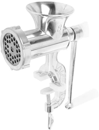 Picadora de carne manual aluminio L 13 cm H 24 cm con mango de plástico con hoja de hierro fundido