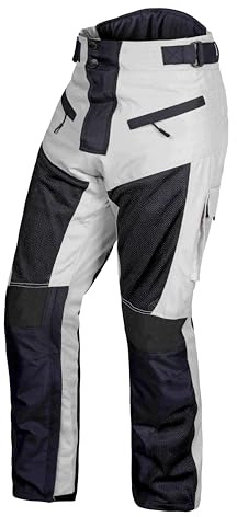 Pantalones de motocicleta de malla para hombre, pantalones de motocross, pantalones de motocicleta CE para hombre, ideales para verano, pantalones de motocicleta, Gris, 36W x 32L