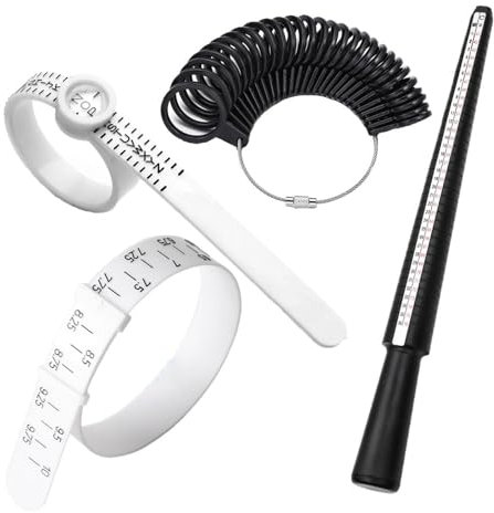 Ringgrößenmesser für UK und Armbandgrößen, genaues Ringmesswerkzeug, UK-Größen mit Ringstärken, Größen A bis Z+6, finden Sie perfekte Passform mit Ringgrößen- und Armreifmaß, UK-Größen, 4 Stück