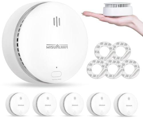Smoke Alarms for Home, 10-Year Battery, Smoke Alarm, Fire Alarm with Test/Silence Button, Smoke Detector Certificated by TUV Conforms to EN14604 Standard (5pcs)