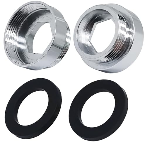 Faucet Adapter Aerator For Water Purifier,24mm Female x 1mm To 22mm Male Connector,Faucet Adapter Brass Fitting,Tap Connector Aerator For Bathroom Kitchen(Silver,2pcs)