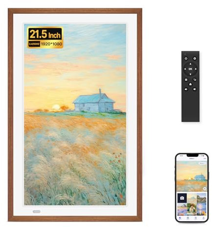 Cornice digitale da 21,5 pollici – 1920 x 1080 IPS FHD, 32 GB di memoria, rotazione automatica cornice elettronica, condividere foto/video istantaneamente